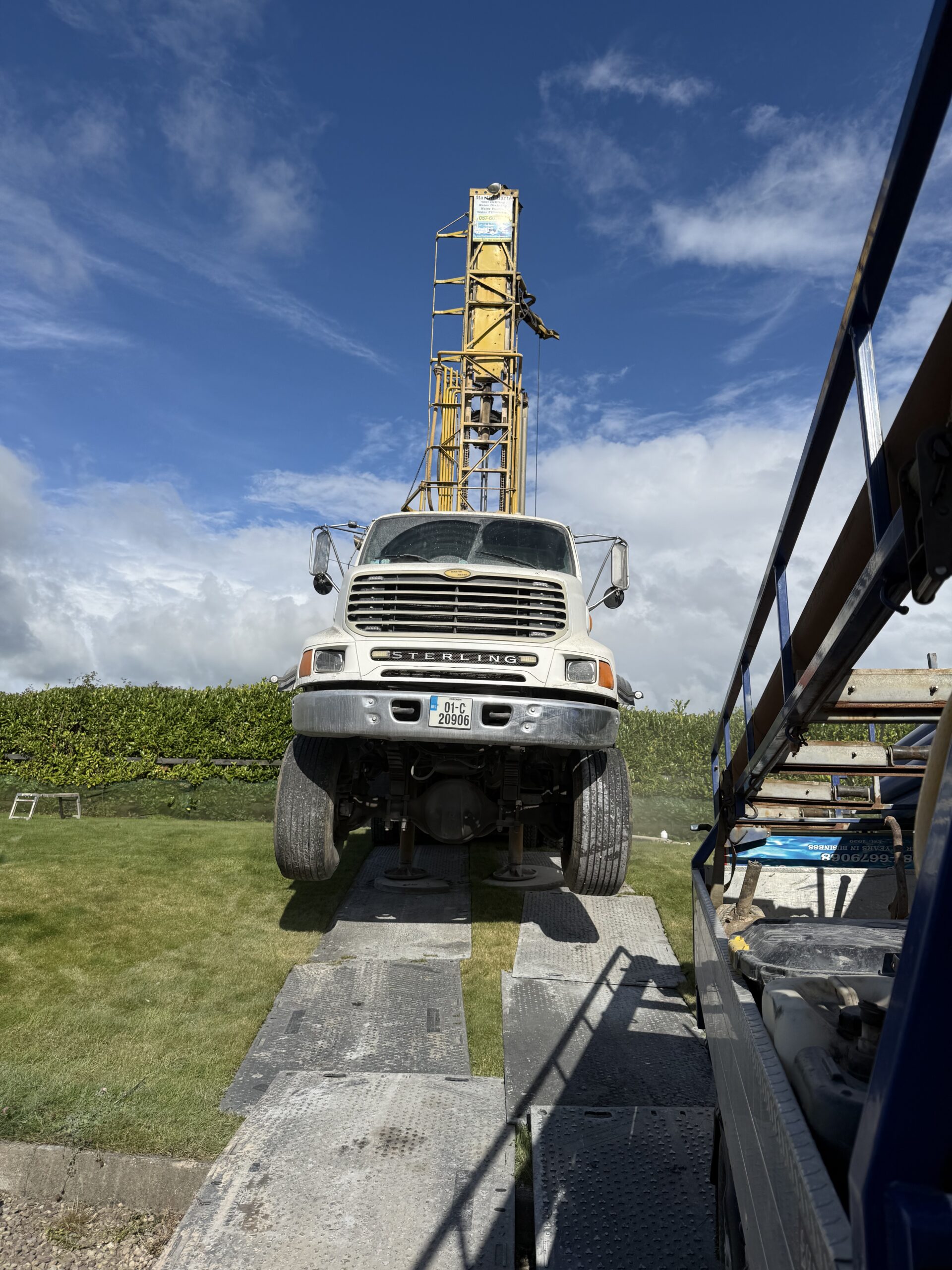 Well drilling rig set up on site in Cork